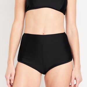 NWT OLD NAVY High-Waisted Matte Swim Shorts COLOR BLACK Size MEDIUM